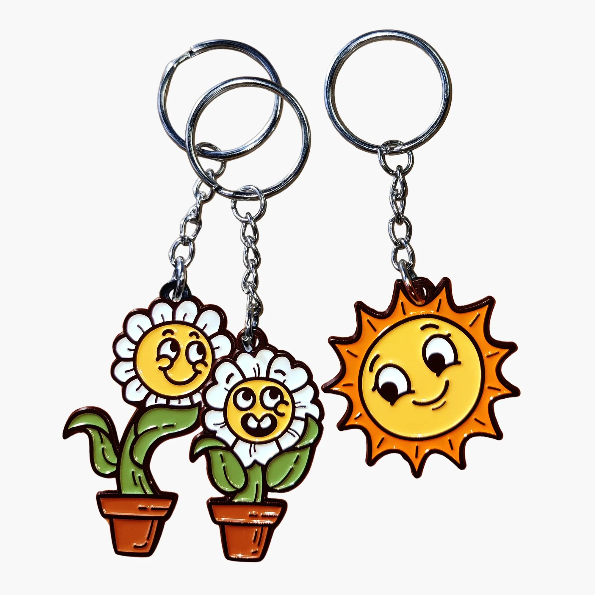 Слънце и Две Цветя | Комплект ключодържатели